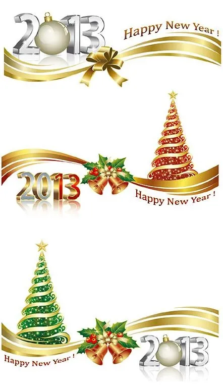 2013新年字体设计素材矢量二ai矢量模版下载