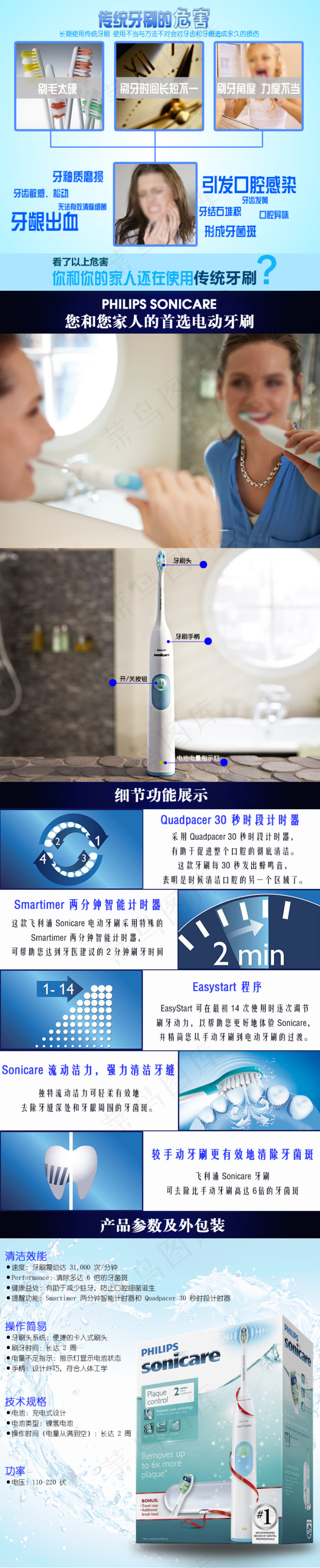 淘宝电动牙刷详情页