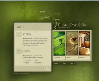 绿色复古网页psd模板