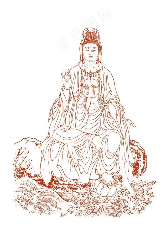 观音图片ai矢量模版下载
