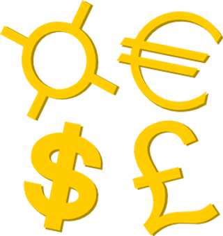 黄金的货币符号的剪辑艺术