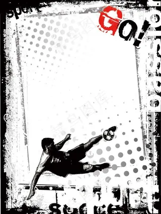 墨迹足球运动背景图片