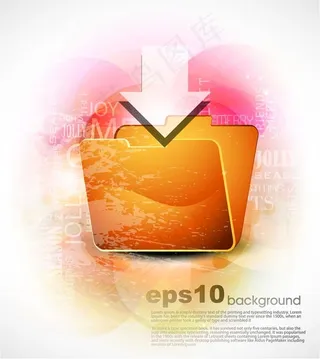 矢量素材绚丽的水晶质感文件夹