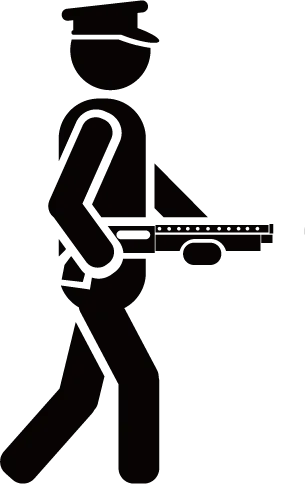 卡通警察人物剪影psd模版下载