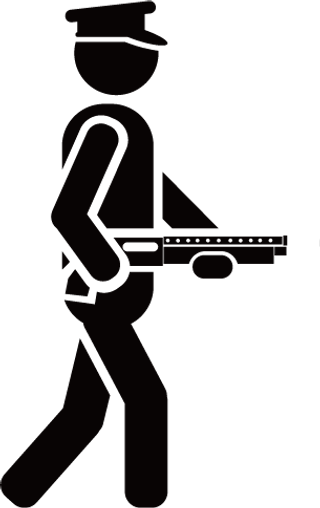 卡通警察人物剪影