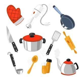 11款卡通厨具设计矢量素材