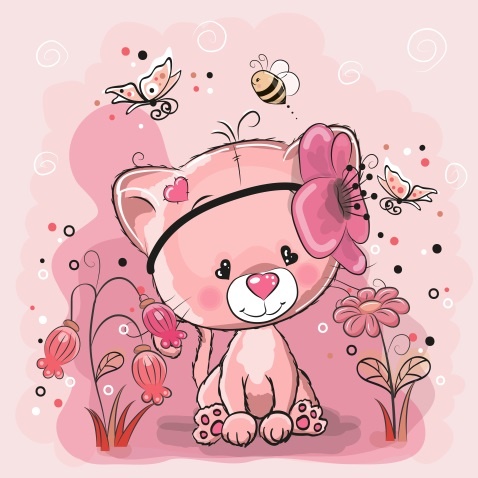 卡通可爱猫咪爱情素材eps,ai矢量模版下载