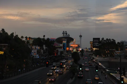 拉斯维加斯 拉斯维加斯大道 黄昏 ...