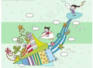 矢量儿童插画图片