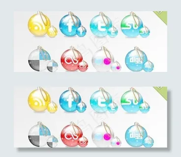 圣诞装饰吊球PSD素材下载