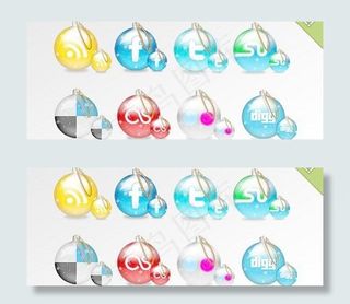 圣诞装饰吊球PSD素材下载