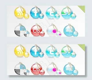 圣诞装饰吊球PSD素材下载