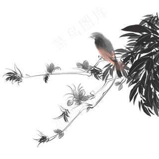 中国风水墨国画手绘装饰花鸟中国风水墨国画手绘装饰花鸟