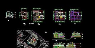 二层精美小别墅方案图 车库 地下室...
