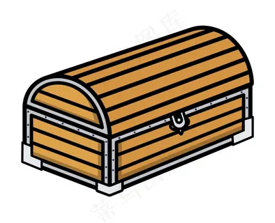 古老的宝藏木箱-卡通矢量图