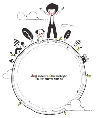 手绘卡通框架背景矢量图26