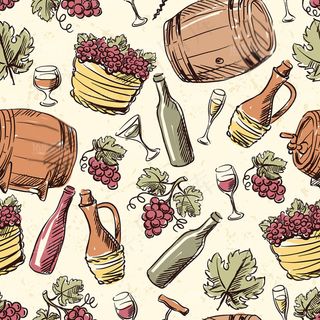 精美手绘葡萄酒元素矢量素材