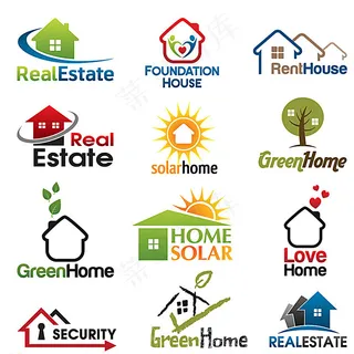 创意房地产标志矢量素材图片