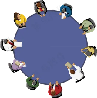 设计元素人物形象商业背景桌子开会商...