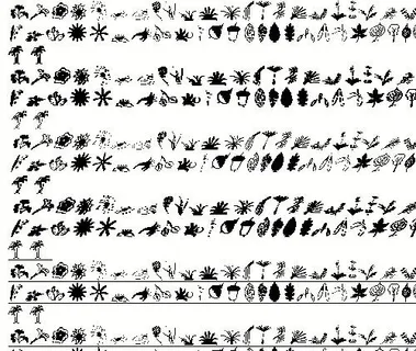 植物图形字体 图形设计字体 图形字...