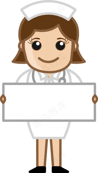 与空白的横幅 医生护士