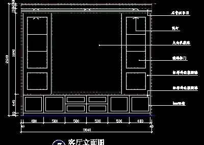 电视机背景墙cad图块8