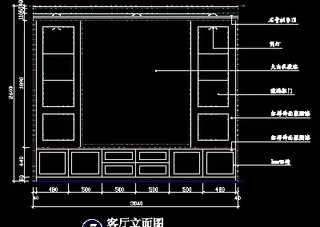 电视机背景墙cad图块8