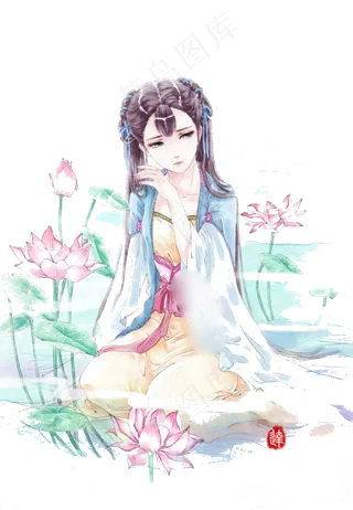 卡通手绘素描模特人物PNG图片海报...