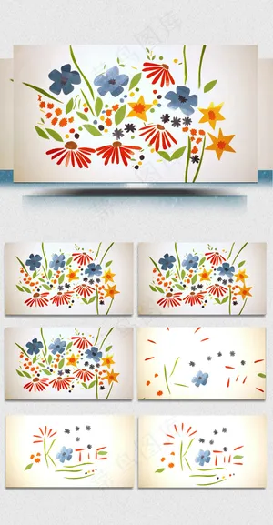 动感小花背景儿童节舞台背景视频素材