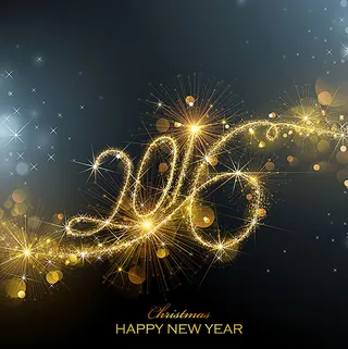 金色烟花2016艺术字