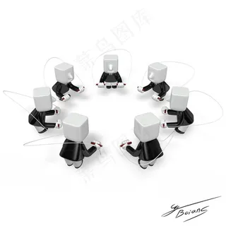 3D围圈跳绳小人PSD设计素材