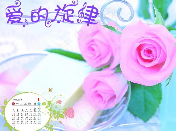 2010台历模板 1月图片psd模版下载