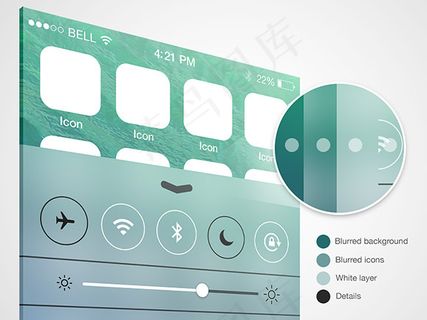 iOS7界面模糊效果psd素材