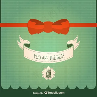 母亲节爱红丝带卡片