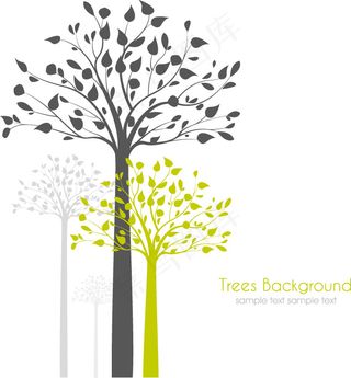 树木曲线背景图片