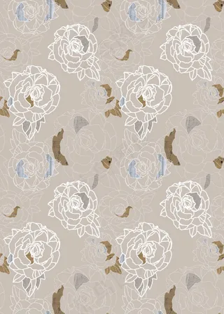 白描花朵底纹PSD背景