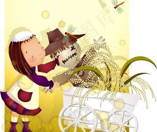 韩国女孩儿童矢量图015