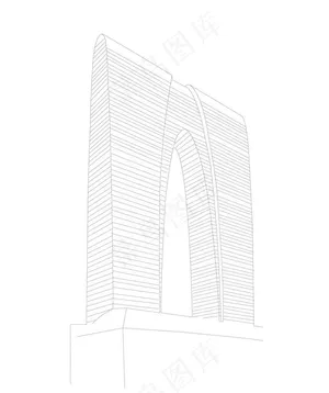 苏州东方之门线稿3D矢