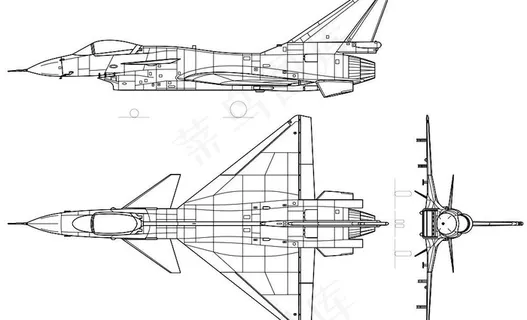 歼10线稿矢量素材图片