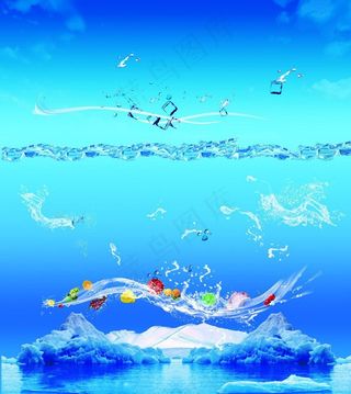 冰山 冰块 飞溅的水图片