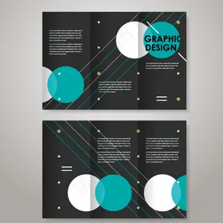 圆形线条三折页图片