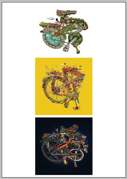 折叠自行车创意插画广告