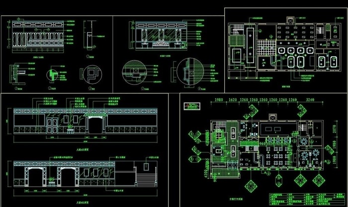 CAD餐厅设计素材 餐厅施工