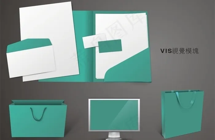 信封 名片 文件价 包装袋等效果图...cdr矢量模版下载