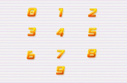 金色数字图标psd模版下载