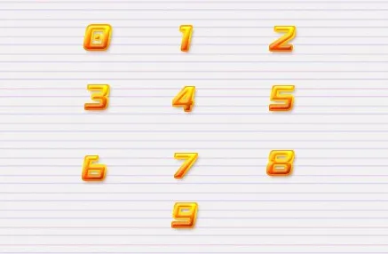 金色数字图标psd模版下载