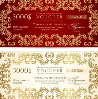 欧式花纹 现金券图片