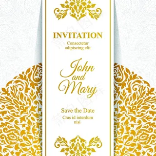 半圆环花纹请贴模板下载