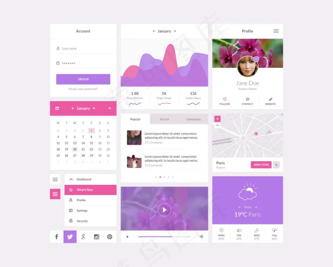 时尚APP页面设计模板psd模版下载