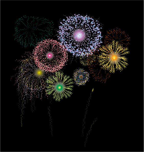 缤纷烟花矢量素材